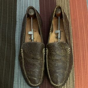Martin Dingman Embossed Brown Loafers
